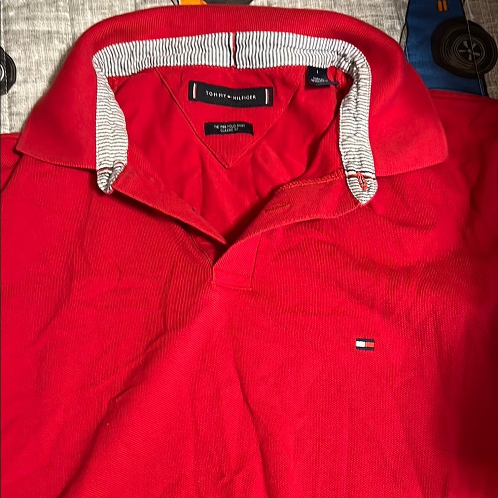 Tommy Hilfiger Men's Red Polo Shirt